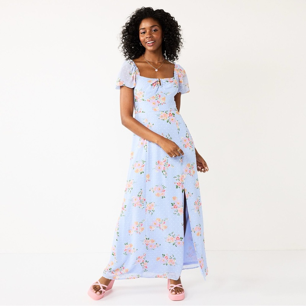 Floral Blue Maxi Dress